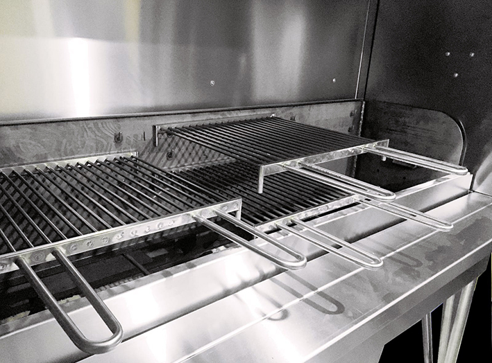 Griglie carbone regolabili in altezza